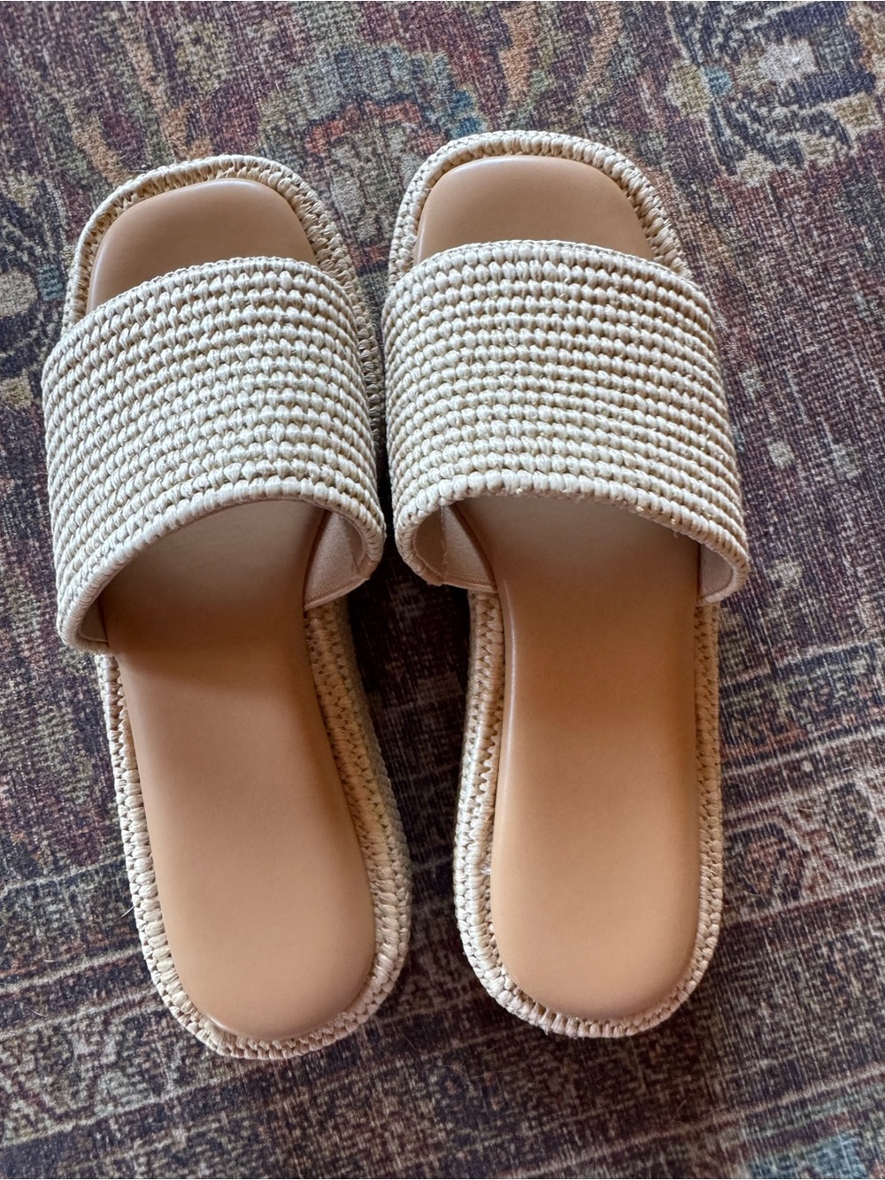 Woven Slide platform Sandals Women’s Casual Slip-On size 8